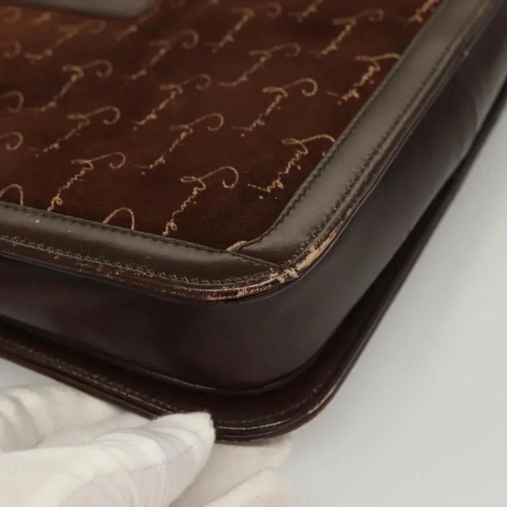 Authentic GIVENCHY Shoulder Bag Suede Brown Gold - Picture 8 of 16